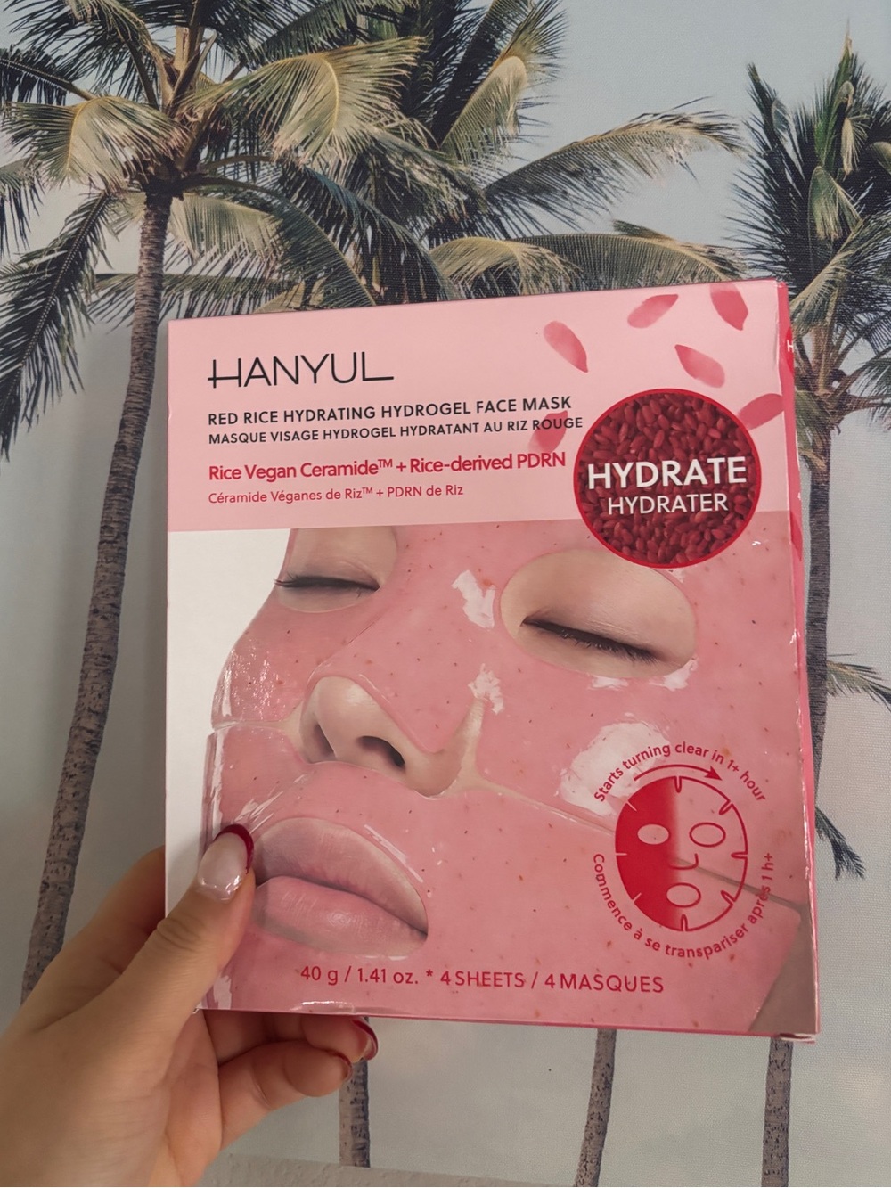 Red Rice Hydrating Hydrogel Face M4sk - Pink